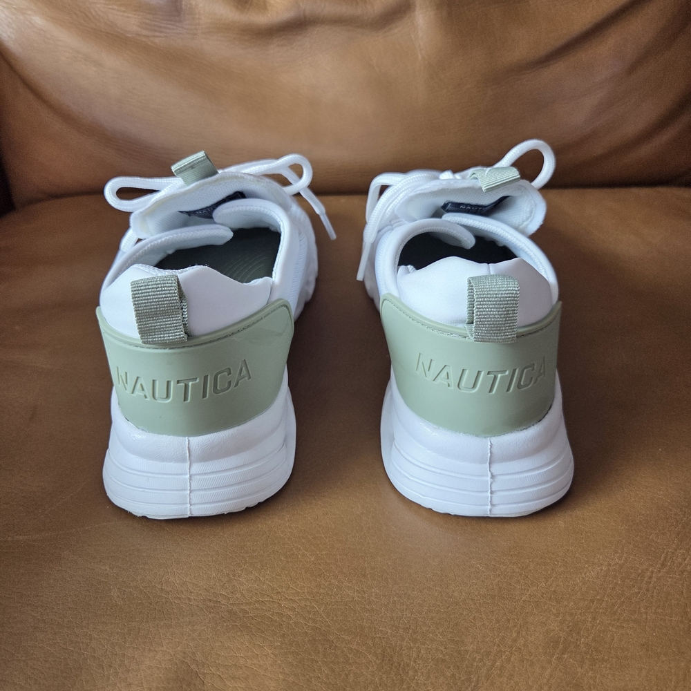 SOLD!!!!!!Nautica Chiatica White and Sage Green Women's Sneakers - Picture 5 of 8